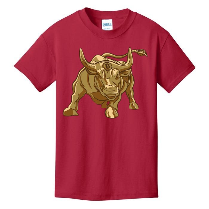 Gold Bitcoin Bull Kids T-Shirt