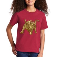 Gold Bitcoin Bull Kids T-Shirt