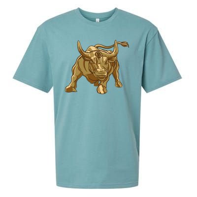 Gold Bitcoin Bull Sueded Cloud Jersey T-Shirt