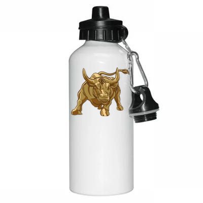 Gold Bitcoin Bull Aluminum Water Bottle