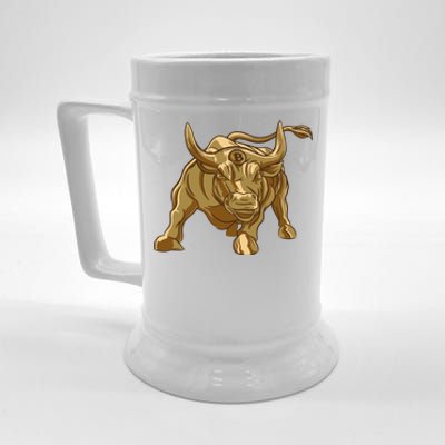 Gold Bitcoin Bull Beer Stein