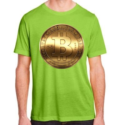 Gold Bitcoin Crypto Currency Adult ChromaSoft Performance T-Shirt