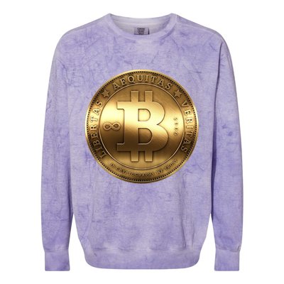 Gold Bitcoin Crypto Currency Colorblast Crewneck Sweatshirt
