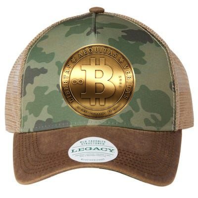 Gold Bitcoin Crypto Currency Legacy Tie Dye Trucker Hat