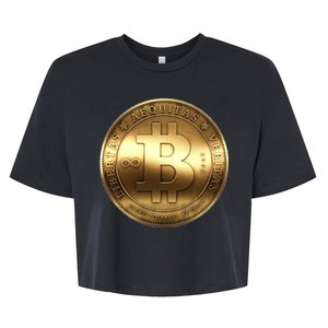 Gold Bitcoin Crypto Currency Bella+Canvas Jersey Crop Tee