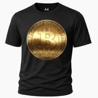 Gold Bitcoin Crypto Currency Cooling Performance Crew T-Shirt