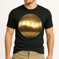 Gold Bitcoin Crypto Currency Cooling Performance Crew T-Shirt