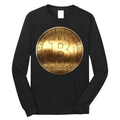 Gold Bitcoin Crypto Currency Long Sleeve Shirt