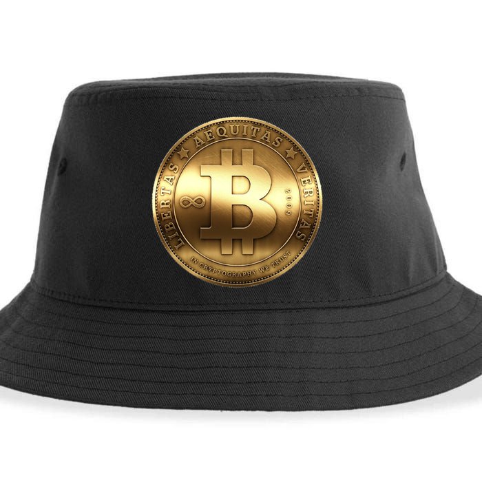 Gold Bitcoin Crypto Currency Sustainable Bucket Hat