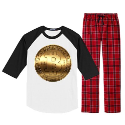 Gold Bitcoin Crypto Currency Raglan Sleeve Pajama Set