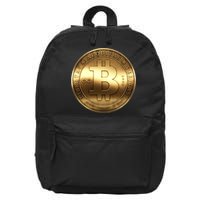 Gold Bitcoin Crypto Currency 16 in Basic Backpack