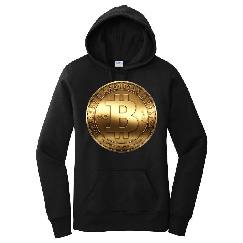 Gold Bitcoin Crypto Currency Women's Pullover Hoodie