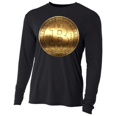 Gold Bitcoin Crypto Currency Cooling Performance Long Sleeve Crew