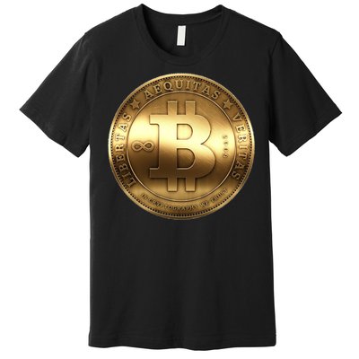 Gold Bitcoin Crypto Currency Premium T-Shirt