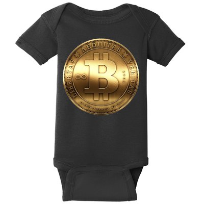 Gold Bitcoin Crypto Currency Baby Bodysuit