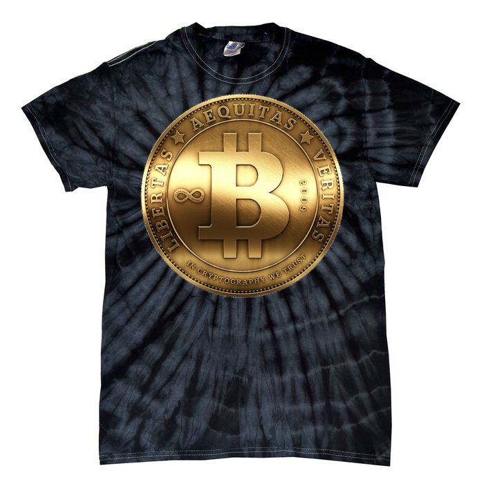 Gold Bitcoin Crypto Currency Tie-Dye T-Shirt