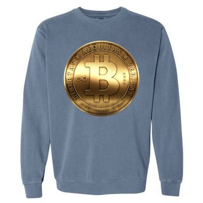 Gold Bitcoin Crypto Currency Garment-Dyed Sweatshirt