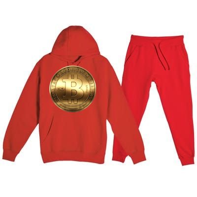 Gold Bitcoin Crypto Currency Premium Hooded Sweatsuit Set