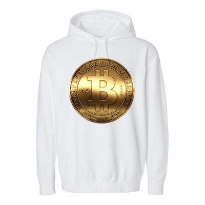 Gold Bitcoin Crypto Currency Garment-Dyed Fleece Hoodie