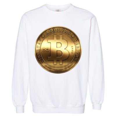 Gold Bitcoin Crypto Currency Garment-Dyed Sweatshirt