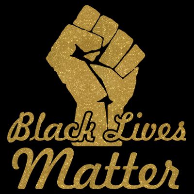 Gold Black Lives Matter Fist Logo T-Shirt