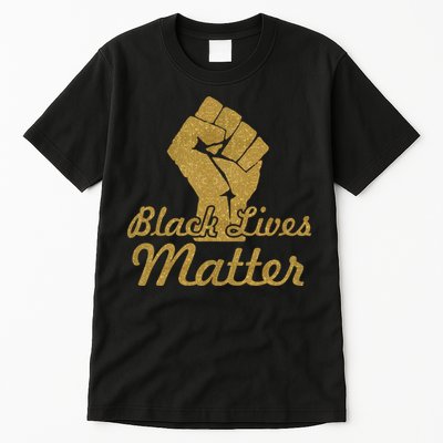 Gold Black Lives Matter Fist Logo Tall T-Shirt