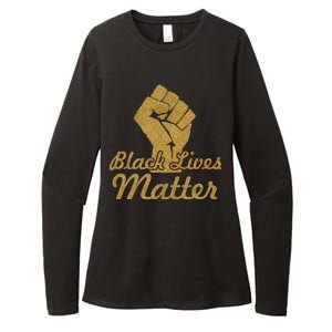 Gold Black Lives Matter Fist Logo Womens CVC Long Sleeve Shirt