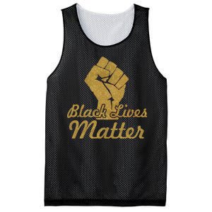 Gold Black Lives Matter Fist Logo Mesh Reversible Basketball Jersey Tank