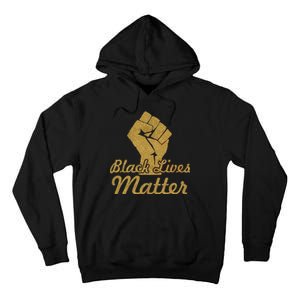 Gold Black Lives Matter Fist Logo Tall Hoodie