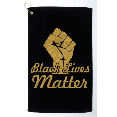 Gold Black Lives Matter Fist Logo Golf Towel