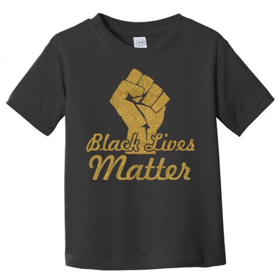 Gold Black Lives Matter Fist Logo Toddler T-Shirt