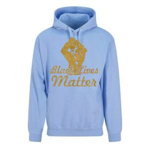 Gold Black Lives Matter Fist Logo Unisex Surf Hoodie