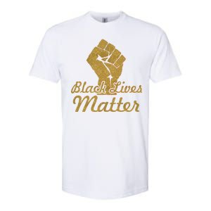 Gold Black Lives Matter Fist Logo Softstyle CVC T-Shirt