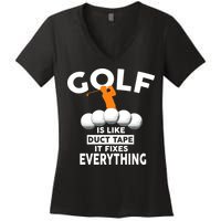 Gold Is Like Duck Tape It Fixes Everything Women's V-Neck T-Shirt
