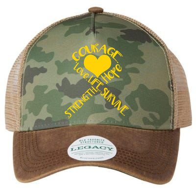 Gold Ribbon Of Words Tribute Legacy Tie Dye Trucker Hat