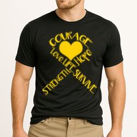 Gold Ribbon Of Words Tribute Cooling Performance Crew T-Shirt