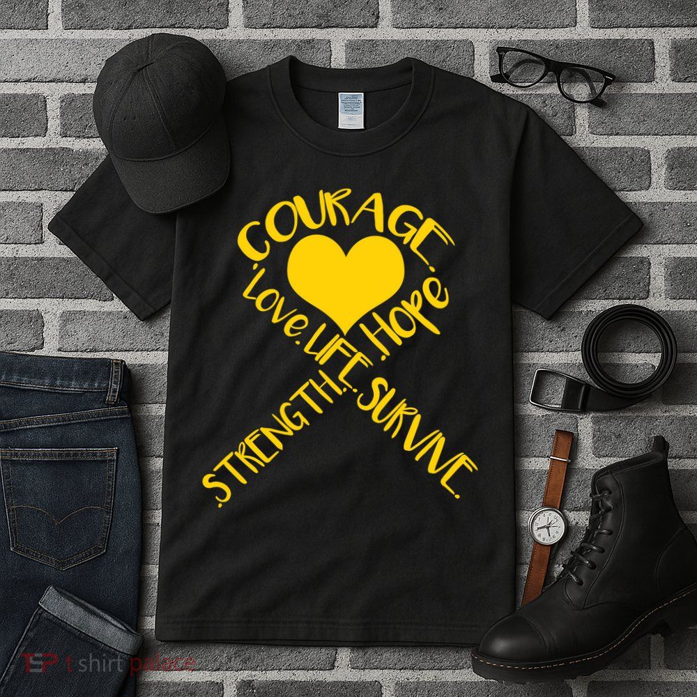 Gold Ribbon Of Words Tribute Tall T-Shirt