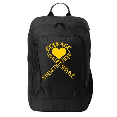 Gold Ribbon Of Words Tribute City Backpack