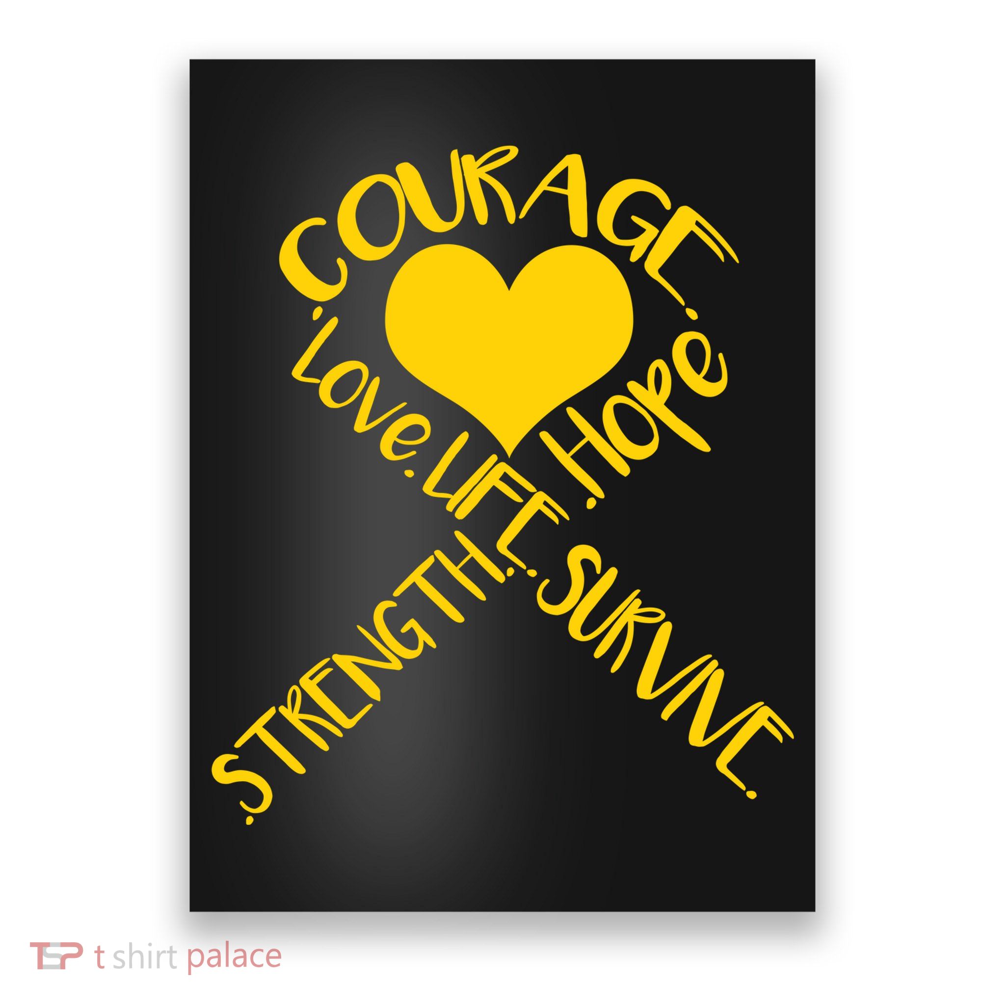 Gold Ribbon Of Words Tribute Poster