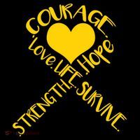 Gold Ribbon Of Words Tribute Poster
