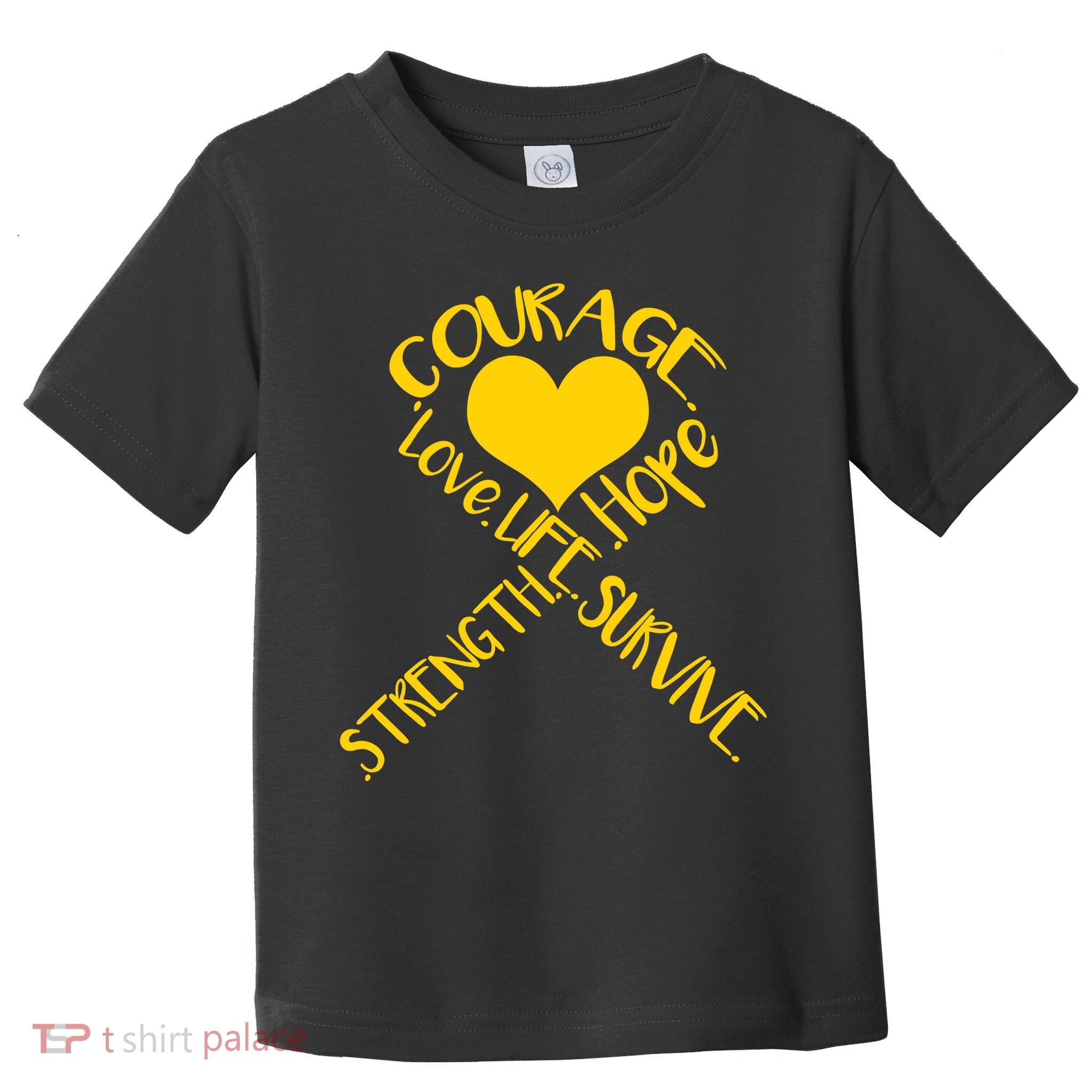 Gold Ribbon Of Words Tribute Toddler T-Shirt