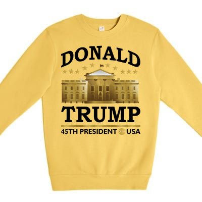 Gold White House Donald Trump 45th President Premium Crewneck Sweatshirt