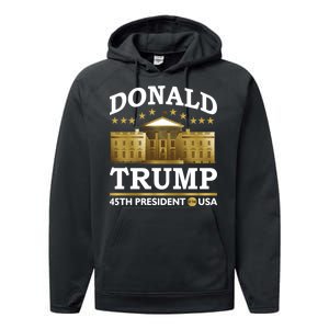 Gold White House Donald Trump 45th President Performance Fleece Hoodie