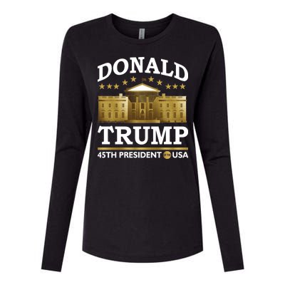 Gold White House Donald Trump 45th President Womens Cotton Relaxed Long Sleeve T-Shirt