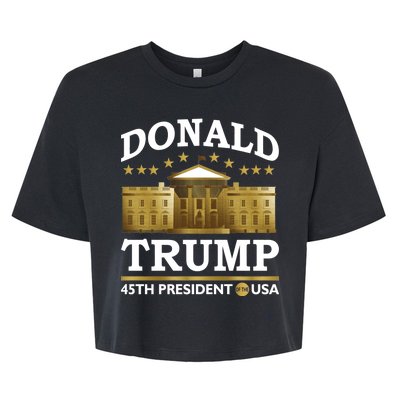 Gold White House Donald Trump 45th President Bella+Canvas Jersey Crop Tee