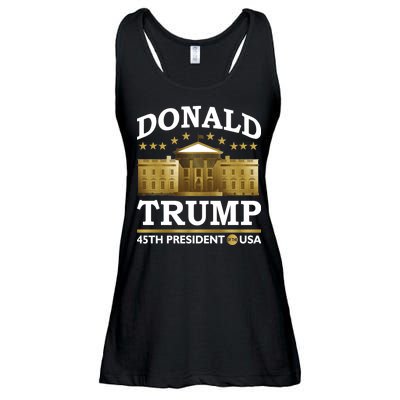 Gold White House Donald Trump 45th President Ladies Essential Flowy Tank