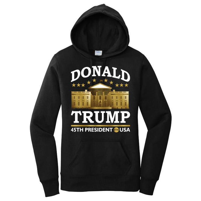 Gold White House Donald Trump 45th President Women's Pullover Hoodie