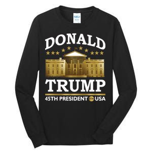 Gold White House Donald Trump 45th President Tall Long Sleeve T-Shirt