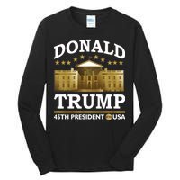 Gold White House Donald Trump 45th President Tall Long Sleeve T-Shirt