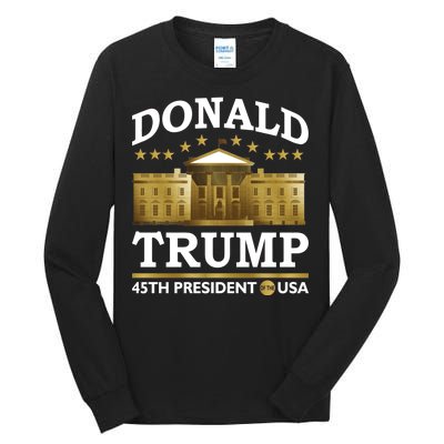 Gold White House Donald Trump 45th President Tall Long Sleeve T-Shirt